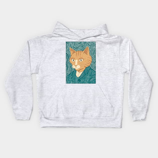 Cat Gogh Kids Hoodie by thiagocorrea